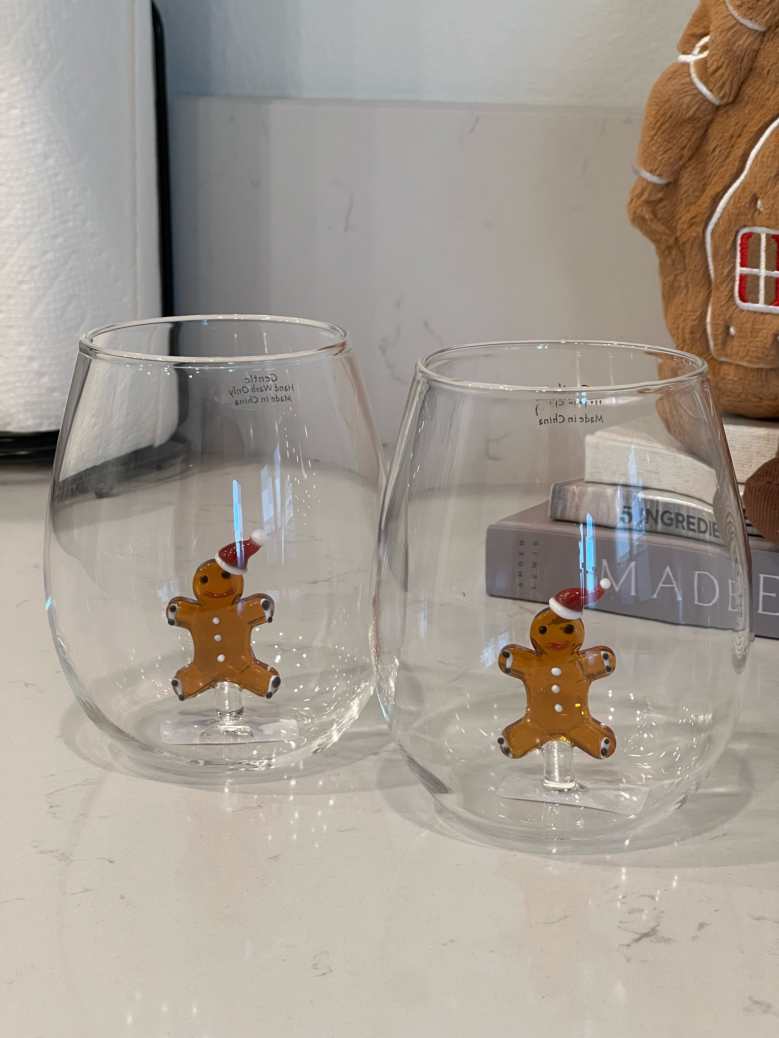OBSESSED with these gingerbread man stemless wine glasses, they also have the snowman &amp; Christmas tree ones online too!!! (I have them all lol) 🎄⛄️

#LTKHoliday #LTKHome #LTKSeasonal