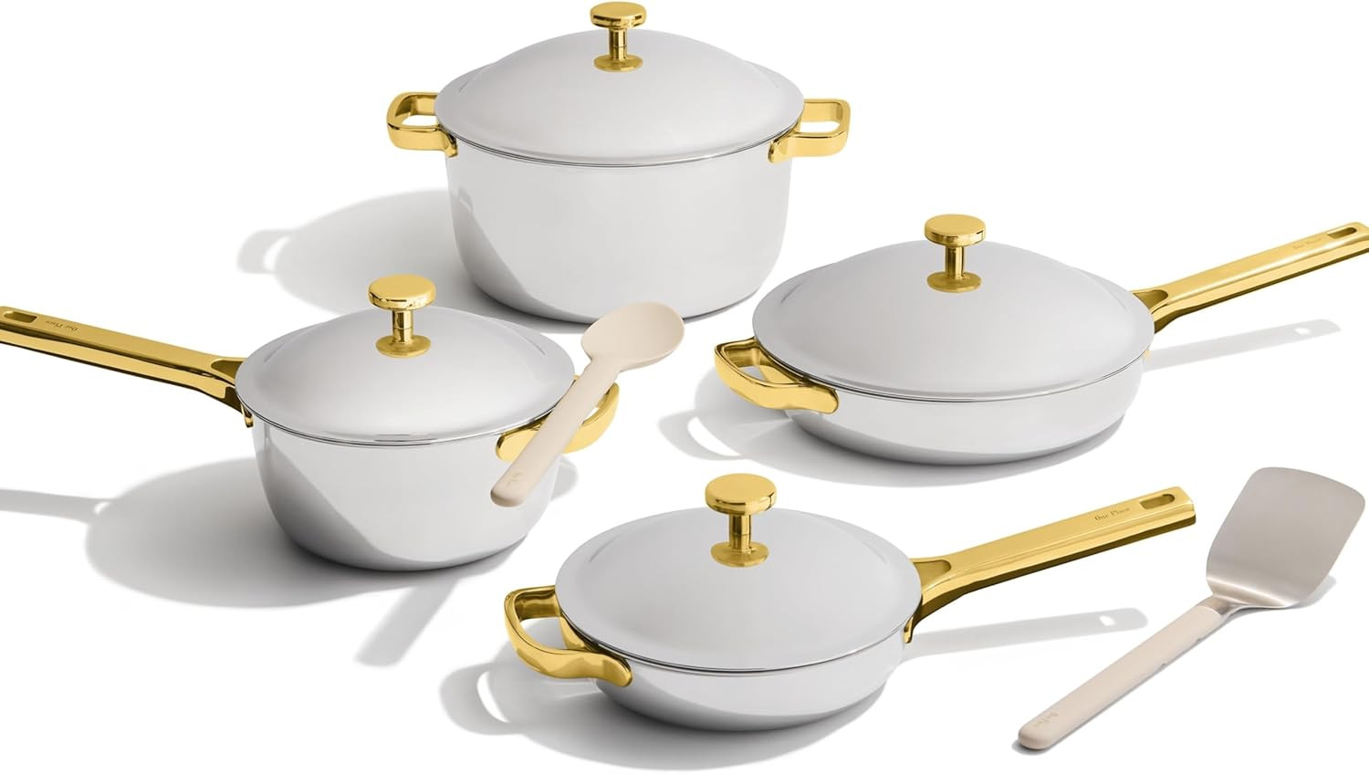 Our Place Titanium Pro Cookware Set (4-Piece) – Always Pan & Perfect Pot | Nonstick No-Coat Technology | Tri-Ply Titanium & Stainless Steel | Safe for Oven, Induction & Cooktops up to 400°C | Gold | Amazon (UK)