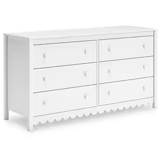 Signature DESIGN BY ASHLEY Hallityn White 6 Drawer 60.75 in. Dresser EB1810-231 - The Home Depot | The Home Depot