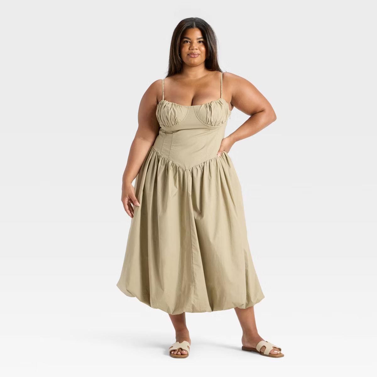 Women's Corset Bubble Midi A-Line Dress - Future Collective | Target