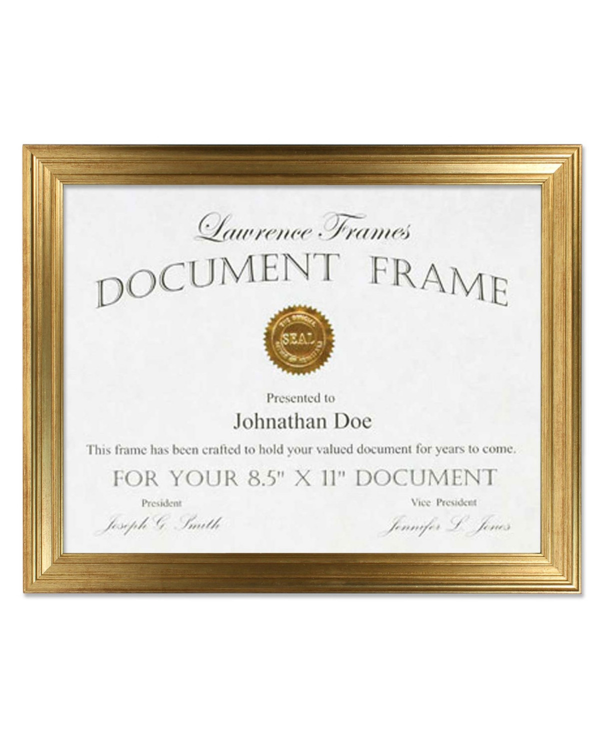 Lawrence Frames Sutter burnished gold picture frame 8.5x11