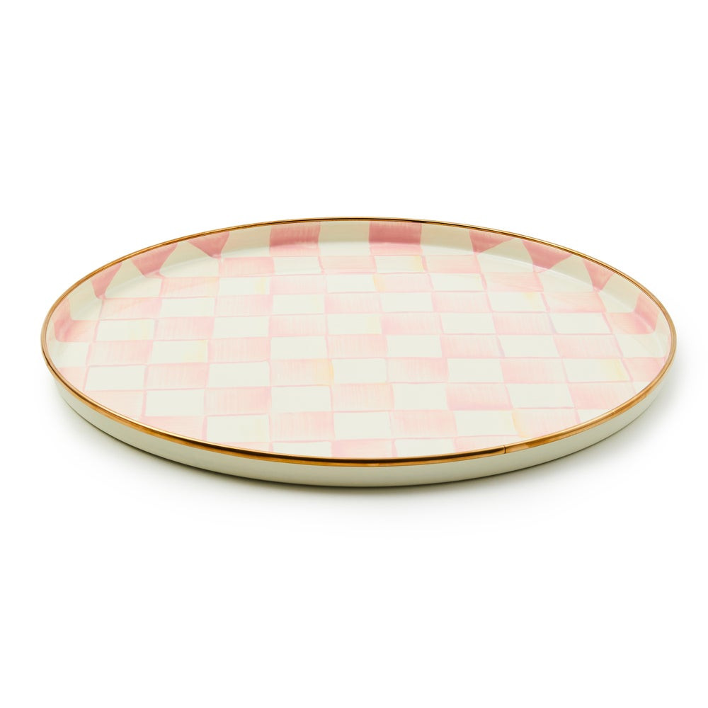 Rosy Check Round Tray | MacKenzie-Childs