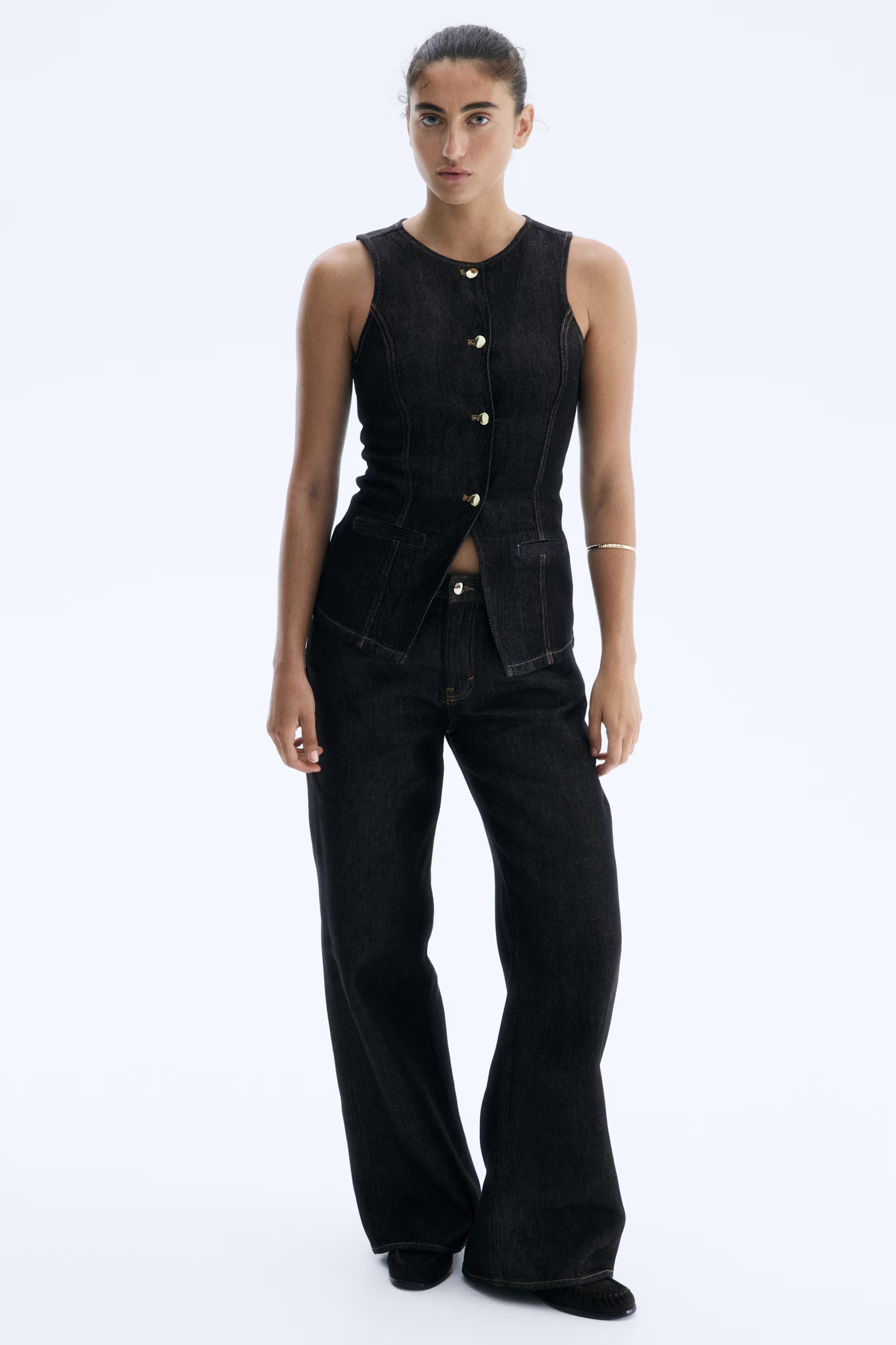 Panciotto in denim - Blu denim - DONNA | H&M IT | H&M (FR, IT, ES, PT, BE)