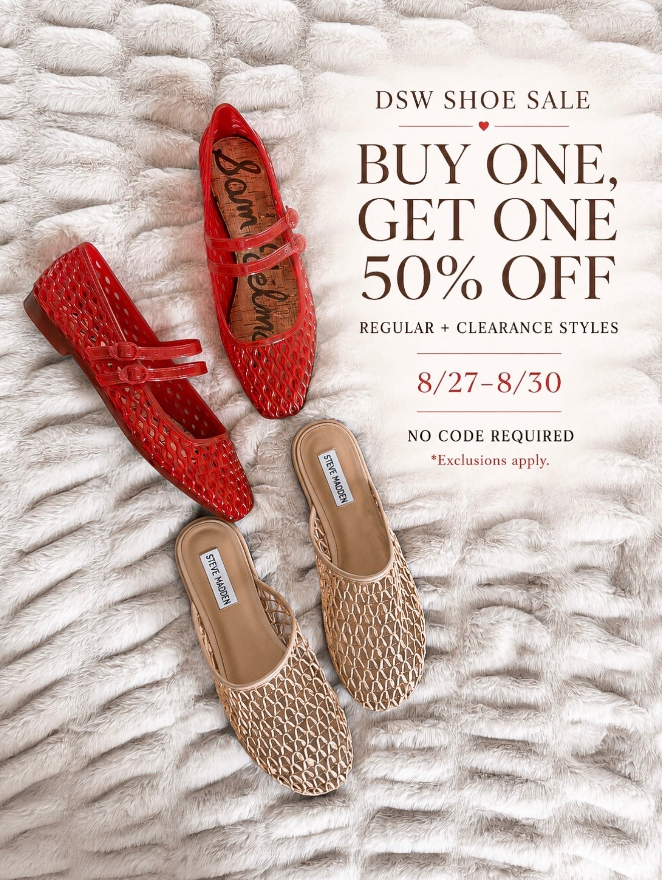 The perfect excuse to grab a pair for now AND fall 👏🏻 @dsw is having a BOGO 50% off sale on regular + clearance shoes from 8/27–8/30! No code required ❤️#ad #MyDSW
*Exclusions apply.

#LTKSaleAlert #LTKOver40 #LTKSeasonal