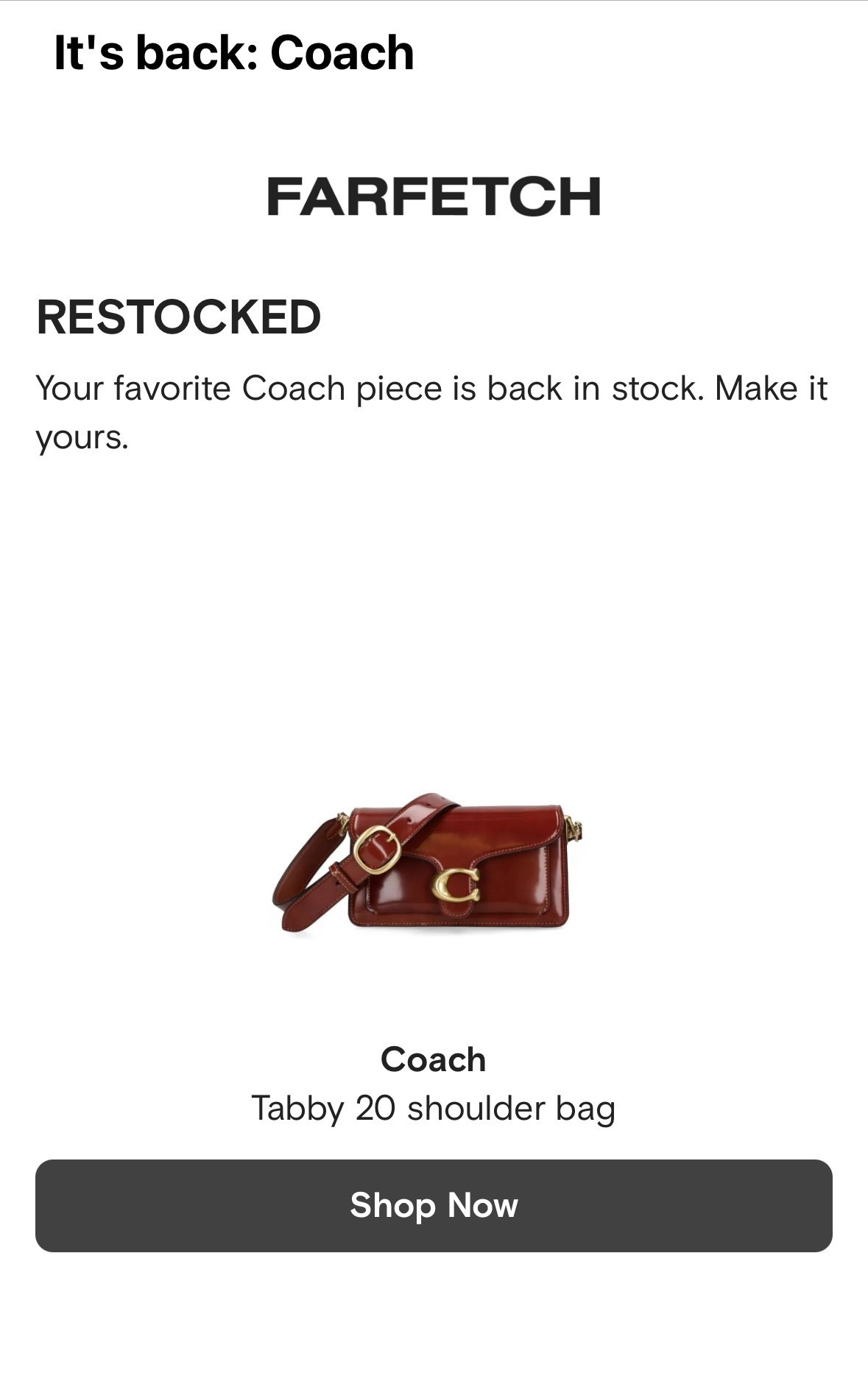 back in stock on farfetch’s website is the coach tabby 20 shoulder bag in dark red! this bag is literally perfect for fall — £454

#LTKautumn #LTKbag #LTKluxury