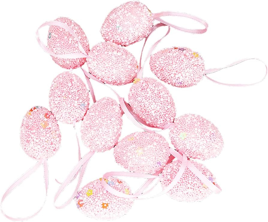 12 Pack Easter Egg Ornament Easter Colorful Egg Printed Bright Easter Eggs Foam Easter Tree Decor... | Amazon (CA)