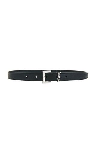 Saint Laurent Cassandre Belt in Black | FWRD 