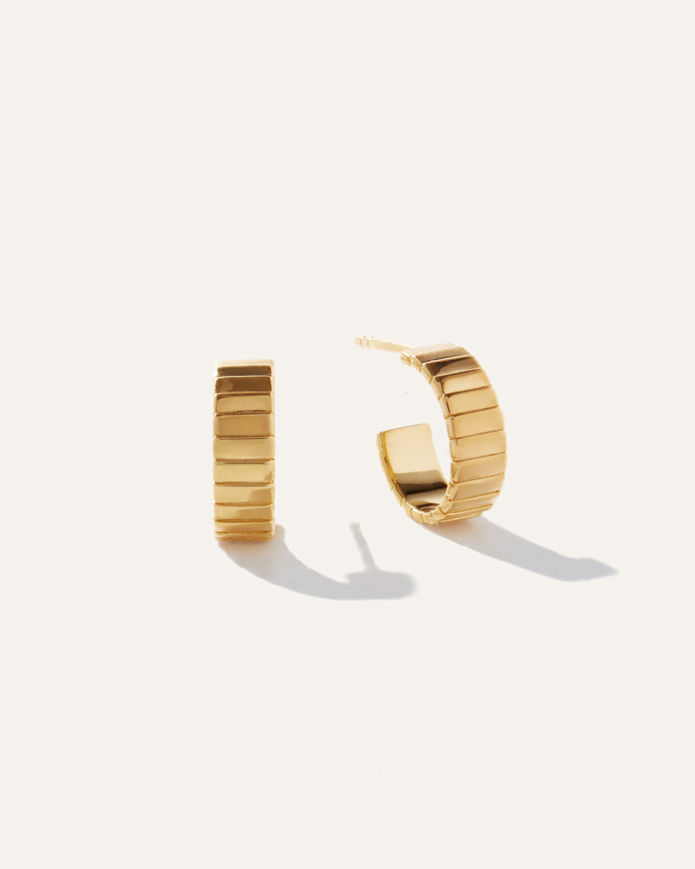 Quince | Women's Ridge Half Huggie Hoop Earrings in Gold Vermeil | Quince