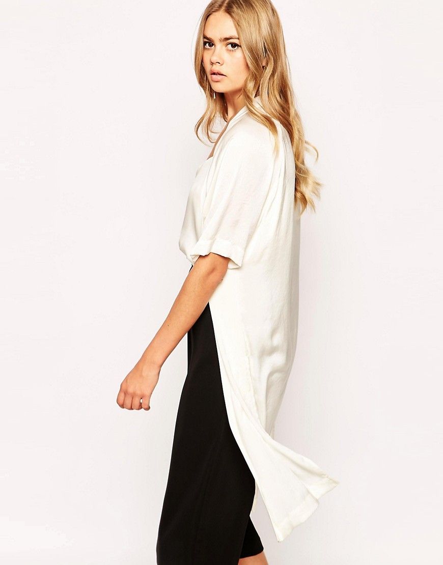 River Island Satin Longline Kimono | ASOS US