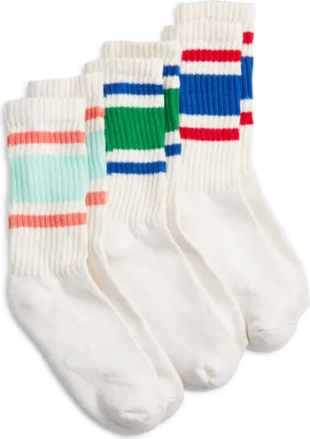 American Trench Assorted 3-Pack Retro Stripe Cotton Blend Crew Socks | Nordstrom | Nordstrom