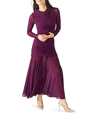 Steve Madden Kiara Long Sleeve Illusion Skirt Tea Length Dress - XL | Dillard's