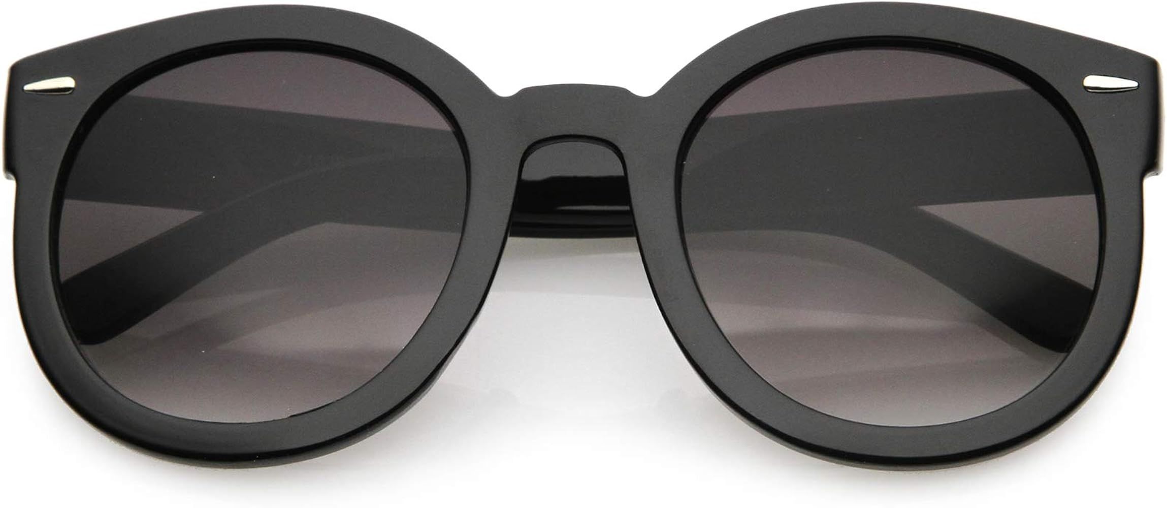 Round Retro Oversized Sunglasses for Women with Colored Mirror and Neutral Lens 53mm | Amazon (US)