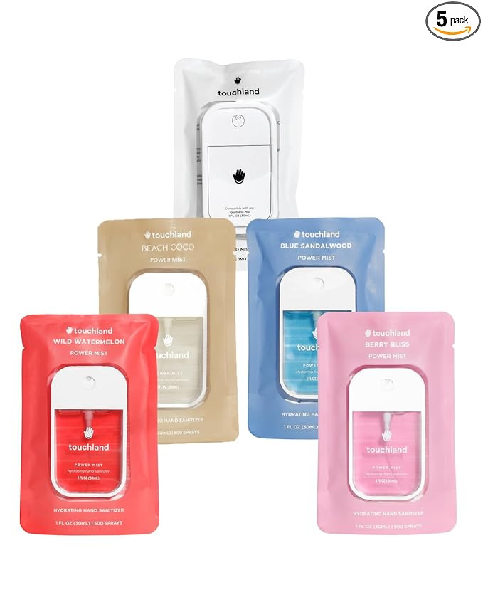 Touchland Hydrating Hand Sanitizer Spray, DREAM 5 Set (Watermelon, Berry, Beach Coco, Sandalwood,... | Amazon (US)