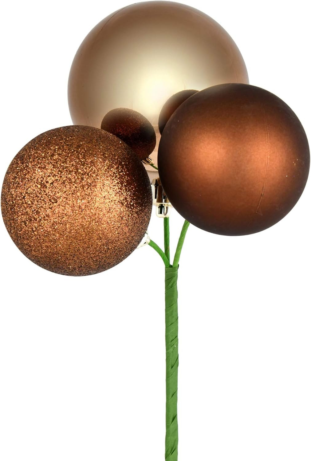 Vickerman 18" Mocha Ball Ornament Christmas Pick - 4 per Set - Festive Christmas Ornaments - Uniq... | Amazon (US)