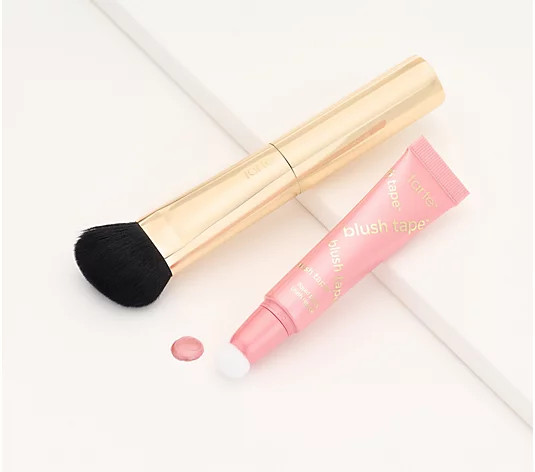 tarte Blush Tape Liquid Glow Blush w/ Sculpting Brush - QVC.com | QVC