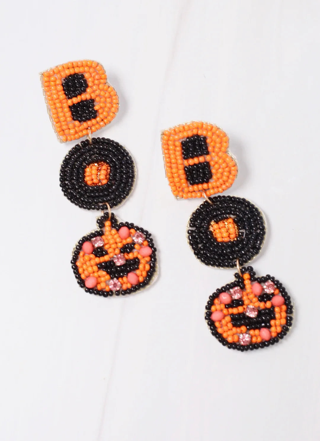 Boo Orange Pumpkin Earring | Caroline Hill
