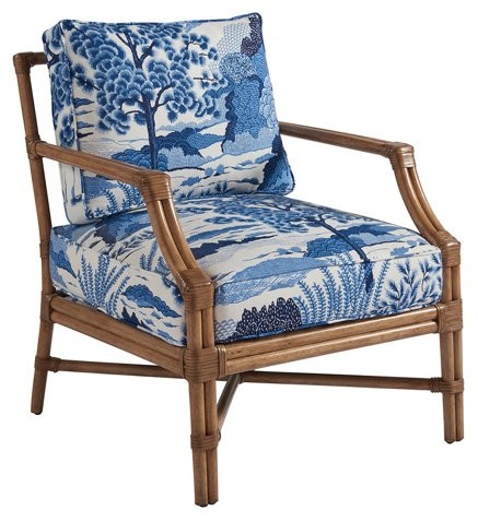 Redondo Accent Chair, Blue Chinoiserie Linen | One Kings Lane
