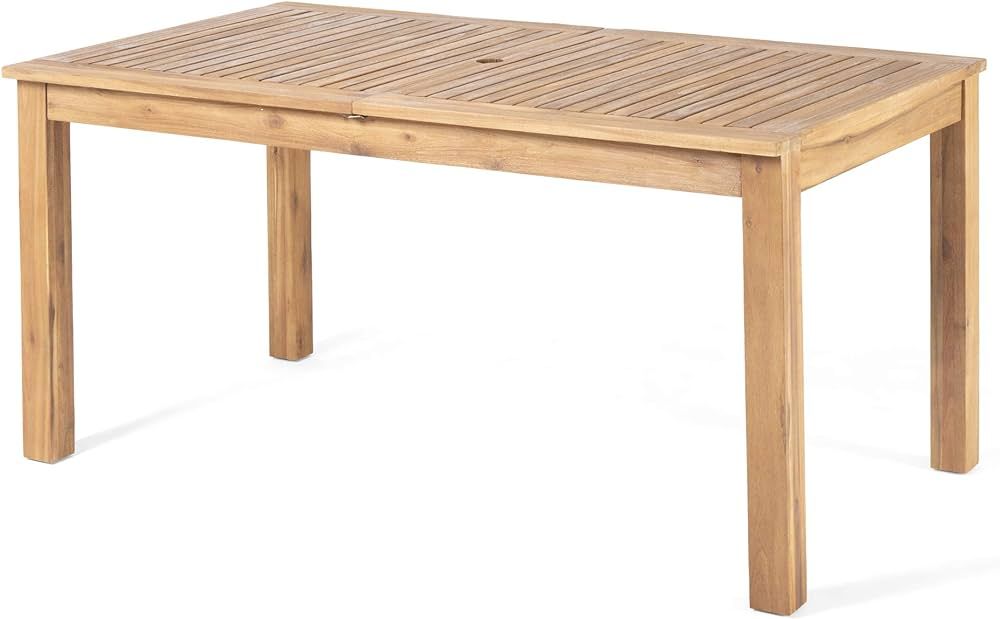 Christopher Knight Home Eric Outdoor Expandable Acacia Wood Dining Table, Natural Finish | Amazon (US)