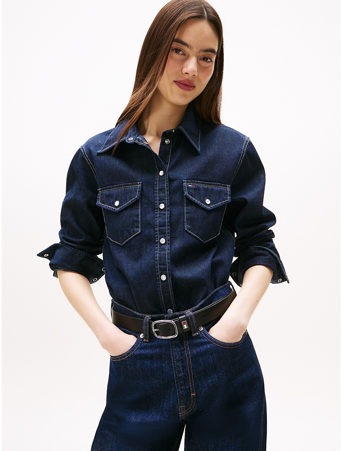 Tommy Hilfiger Women's Tommy Jeans Denim Shirt - Blue - XS | Tommy Hilfiger (US)