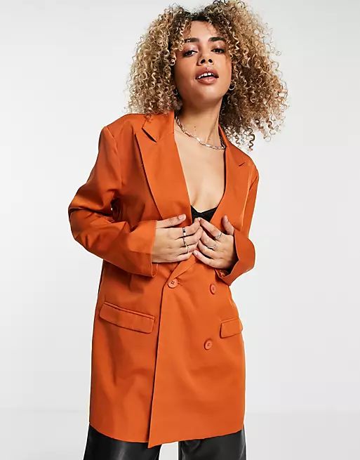 Heartbreak oversized dad blazer in rust | ASOS (Global)