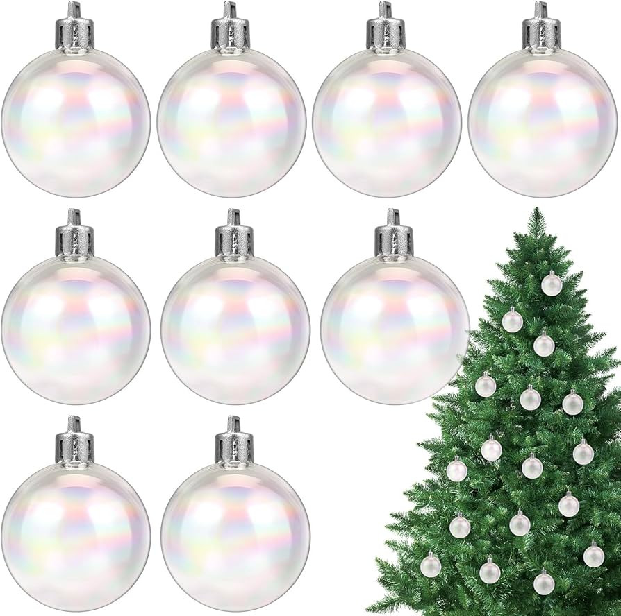 Toddmomy 12Pcs Shatterproof Clear Christmas Ball Ornaments Iridescent Christmas Balls Christmas T... | Amazon (US)