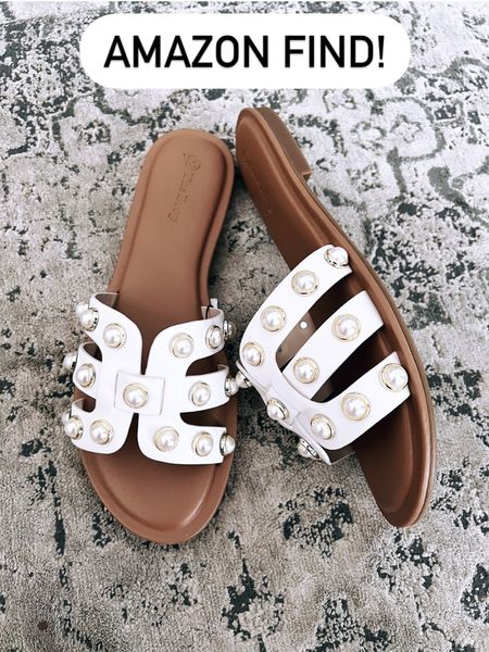 The drop, Amazon style finds, slide sandals, embellished sandals, pearl embellished sandals, white sandals, Spring sandals 

#LTKstyletip #LTKshoecrush #LTKfindsunder50