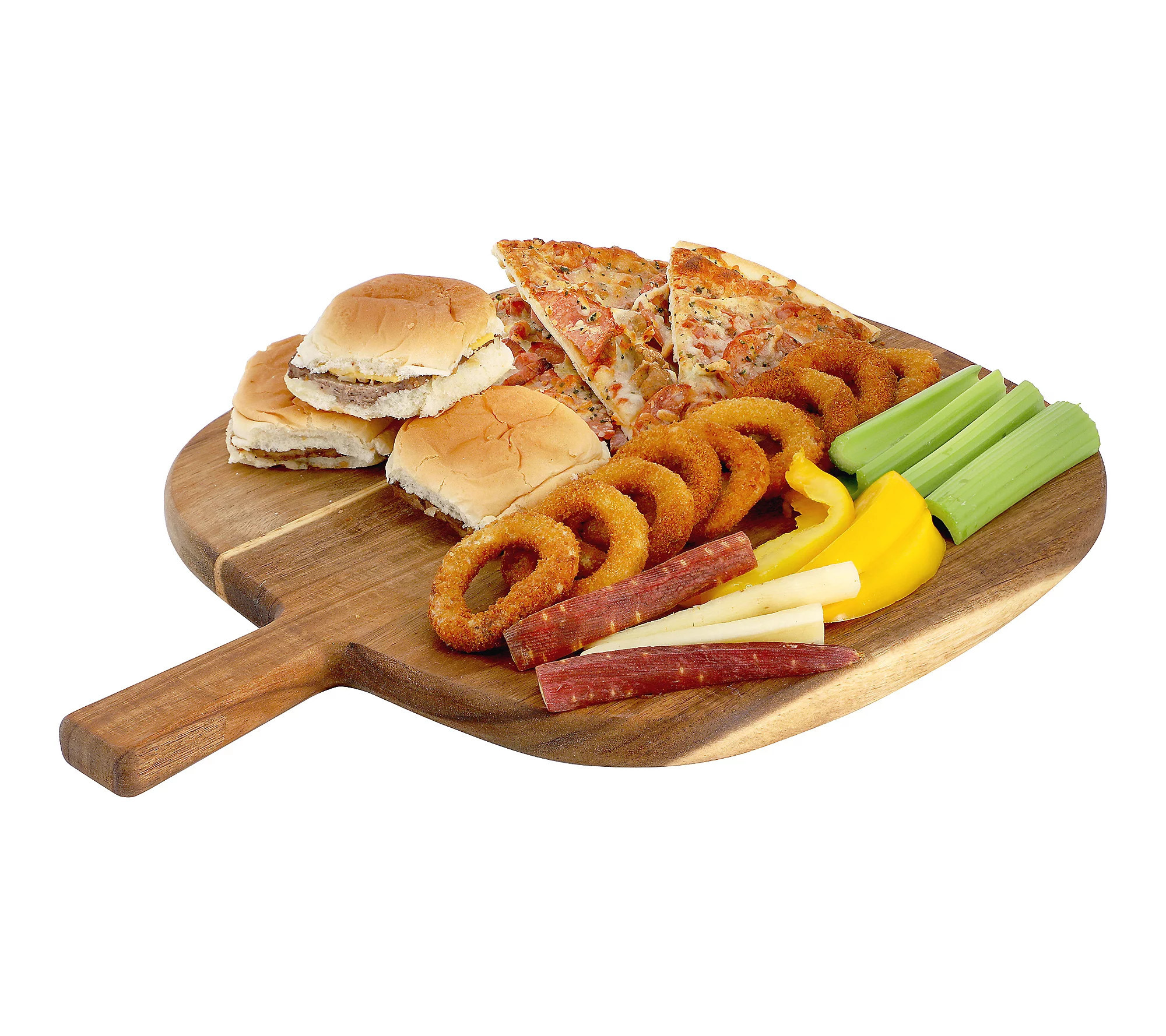 MegaChef 13in Acacia Wood Butcher Cutting Board with Handle | QVC