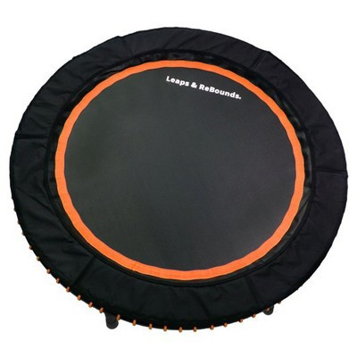 LEAPS & REBOUNDS Round Mini Fitness Rebounder Trampoline for Adults with Sure Foot Zero Stretch Mat and Carbon Steel Frame, Orange | Target
