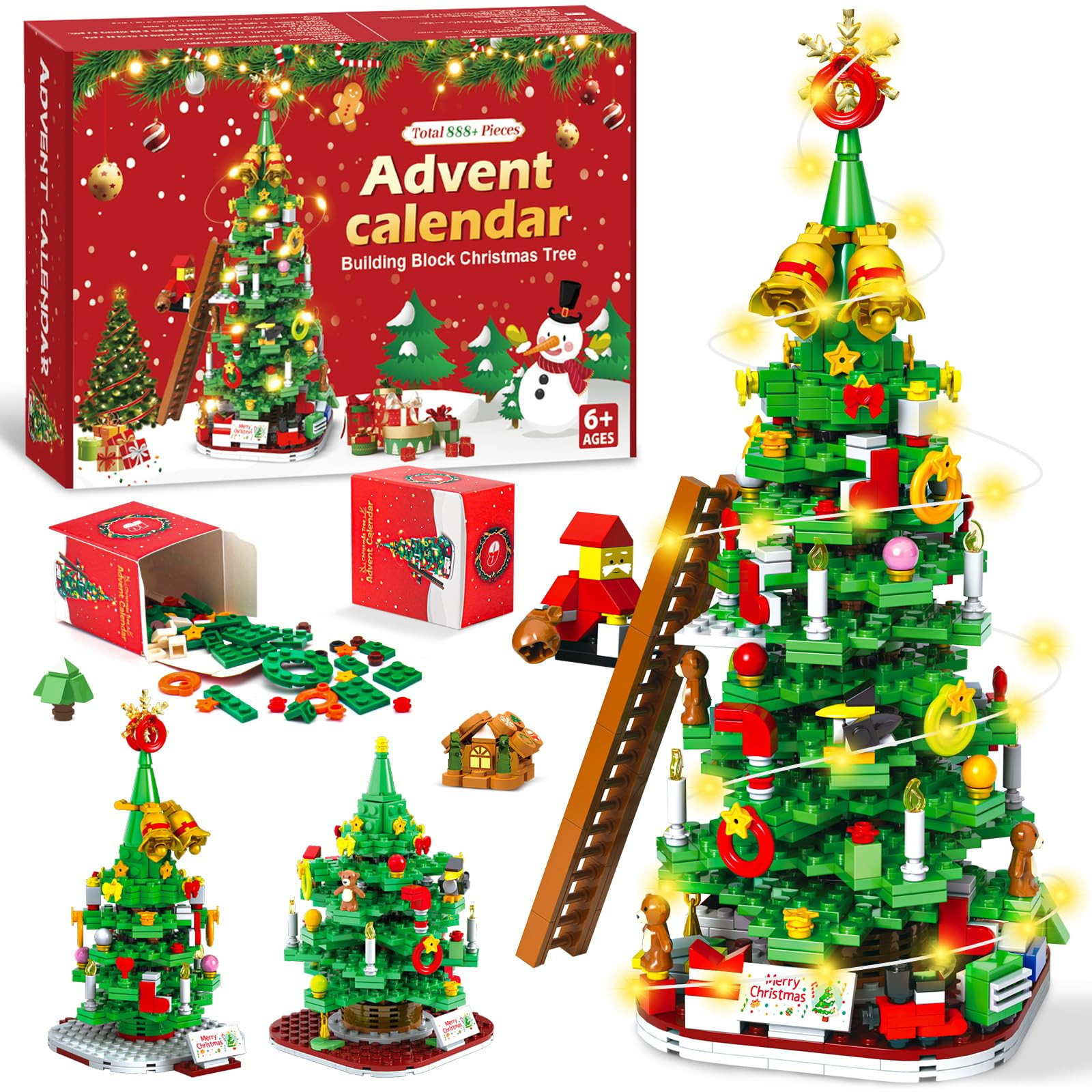 Advent Calendar 2025 Christmas Tree Building Blocks for Adult Kids,24 Day Countdown Calendar Tran... | Amazon (US)