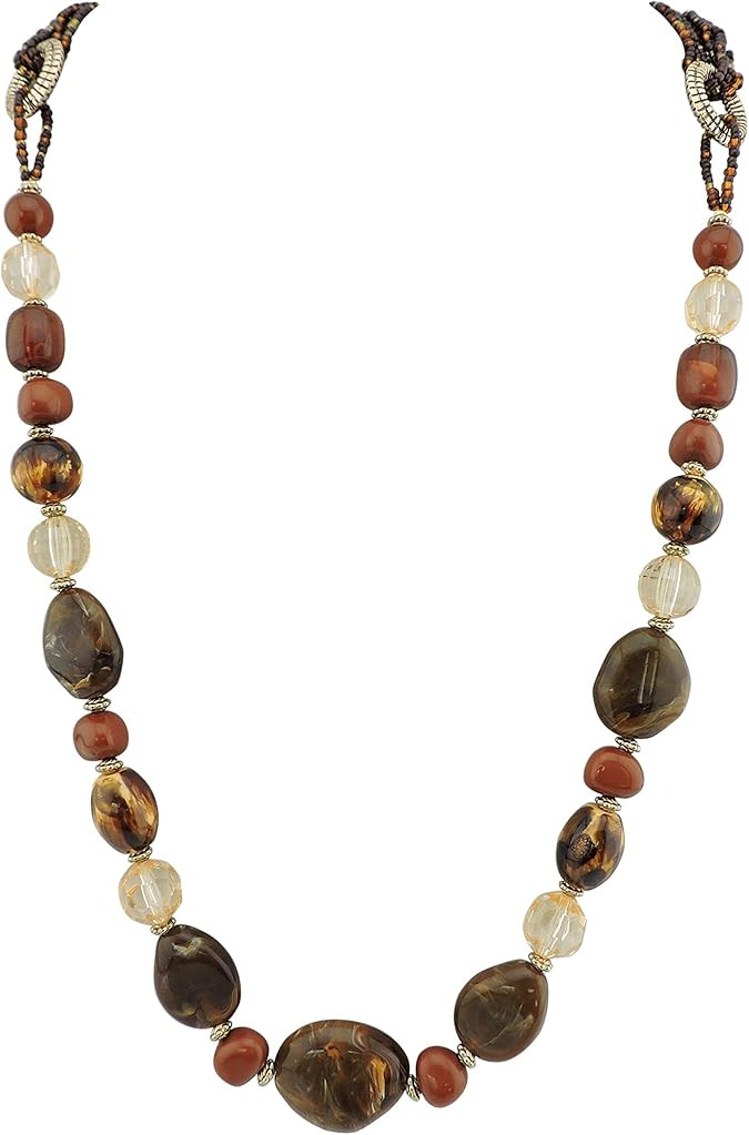 Bocar Long Beaded Necklace for Women Handmade Fashion Costume Chain Jewelry Gift | Amazon (US)