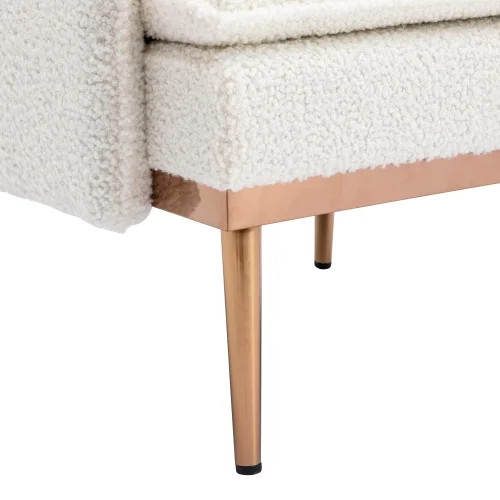 JINS & VICO Modern Accent Chair, Upholstered Arm Chair with Solid Golden Metal Legs,Comfy Sofa Ch... | Walmart (US)