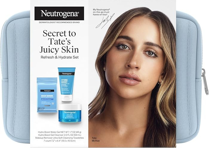 Neutrogena Refresh & Hydrate Skin Care Set, Gift Set with Tate McRae's Must-Haves, Includes Makeu... | Amazon (US)