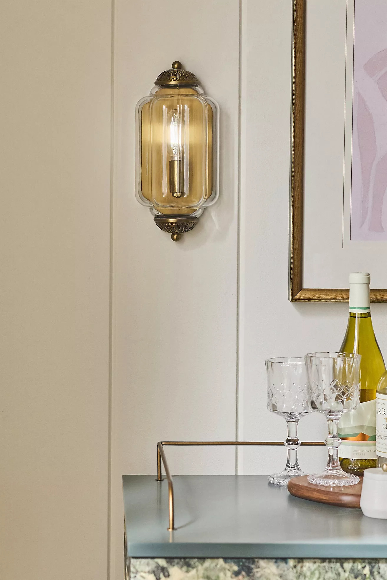 The Eloise Scallop Milk Glass Flush Sconce Wall Light | Anthropologie (US)