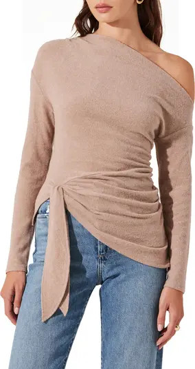 ASTR the Label One-Shoulder Tie Hem Knit Top | Nordstrom | Nordstrom