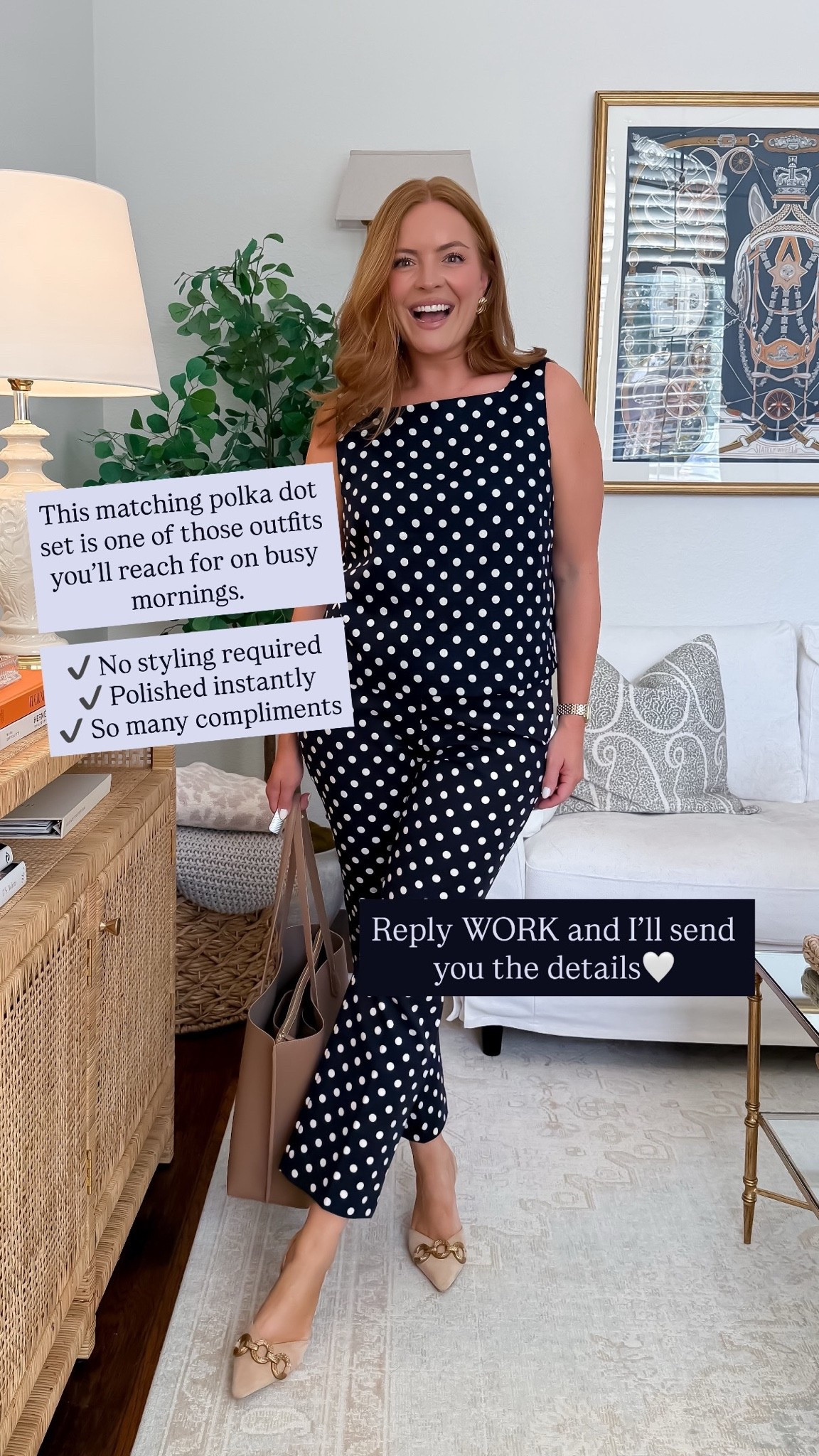 The work outfit for mornings when you have zero time to think about what to wear. 🤍 This Ann Taylor polka dot matching set is polished, fun, and already styled for you—just add heels and your work bag! Such an easy business casual outfit for the office, meetings, or presentations.

✨ Ann Taylor clearance is now up to 70% OFF!

#AnnTaylor #Workwear #OfficeOutfit #BusinessCasual #LTKWorkwear