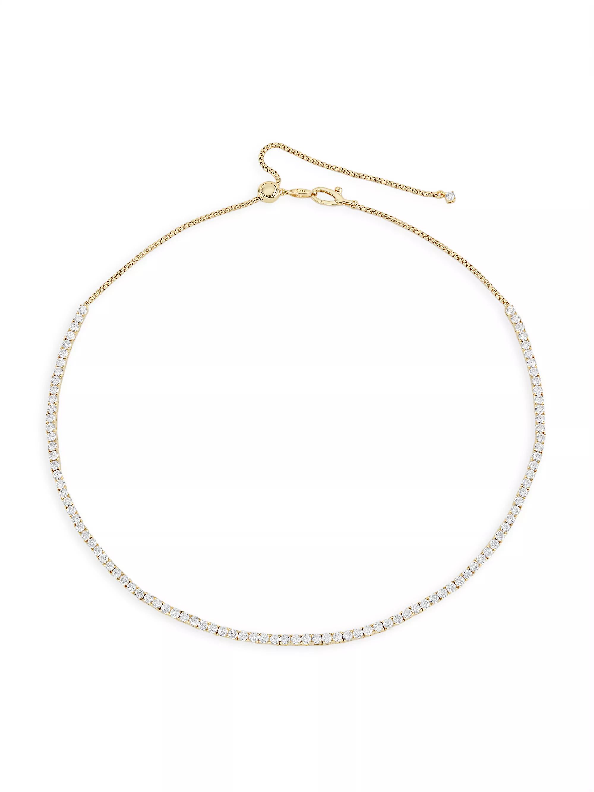 Loveall 18K-Gold-Plated & Cubic Zirconia Tennis Necklace | Saks Fifth Avenue