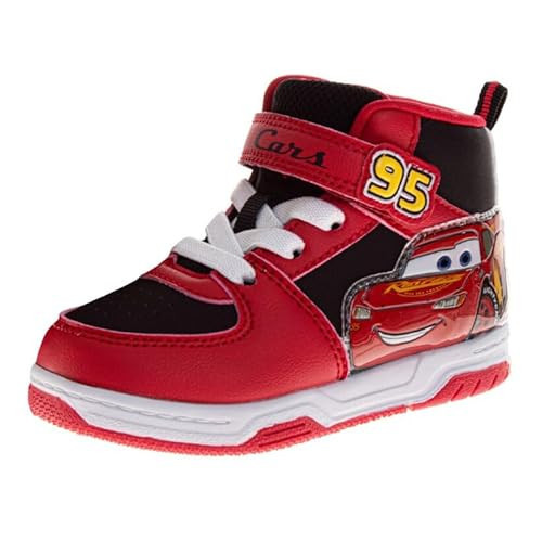 Cars High Top Shoes for Boys - Lightning McQueen Sneaker Hightops Shoe Lightweight Lace Up Ankle Hi Sneakers - Red (Size 12 Little Kid) | Amazon (US)