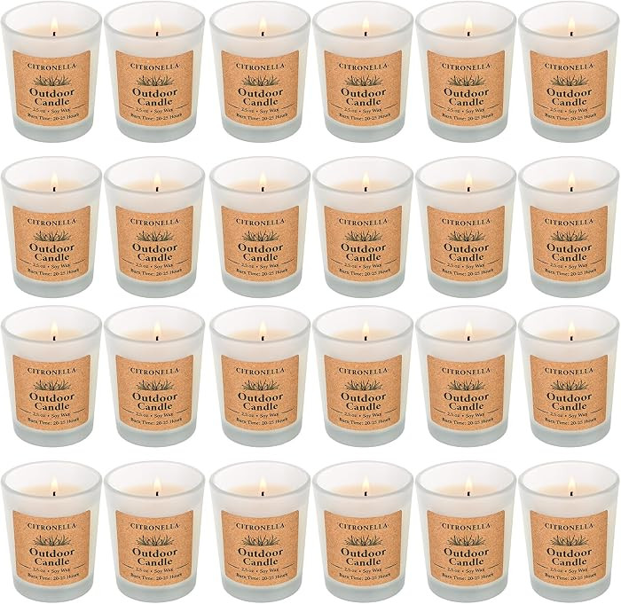Citronella Candles Outdoor Indoor, 24 Pack 2.5oz Soy Wax Long Lasting Jar Scented Aromatherapy Ci... | Amazon (US)