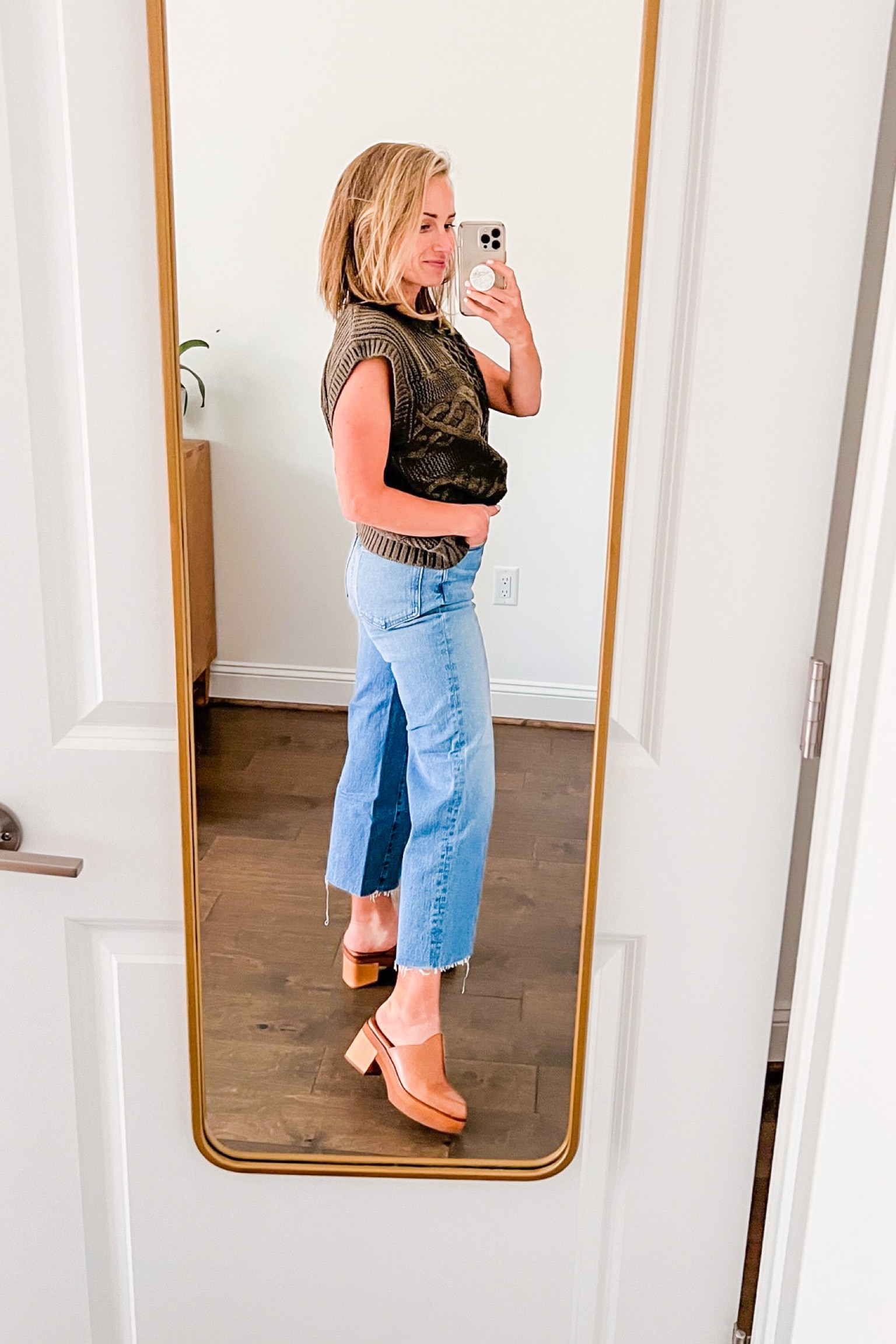 Madewell just launched this patchwork sweater vest and it’s the perfect casual top to wear with jeans this fall. It’s 30% off for Madewell insiders, and otherwise right under $100. It also comes in an antique cream. these wide leg jeans are also another New launch from Madewell. They fit like a glove. My clogs are under $100, but selling quickly!

#LTKunder100#LTKSeasonal#LTKshoecrush