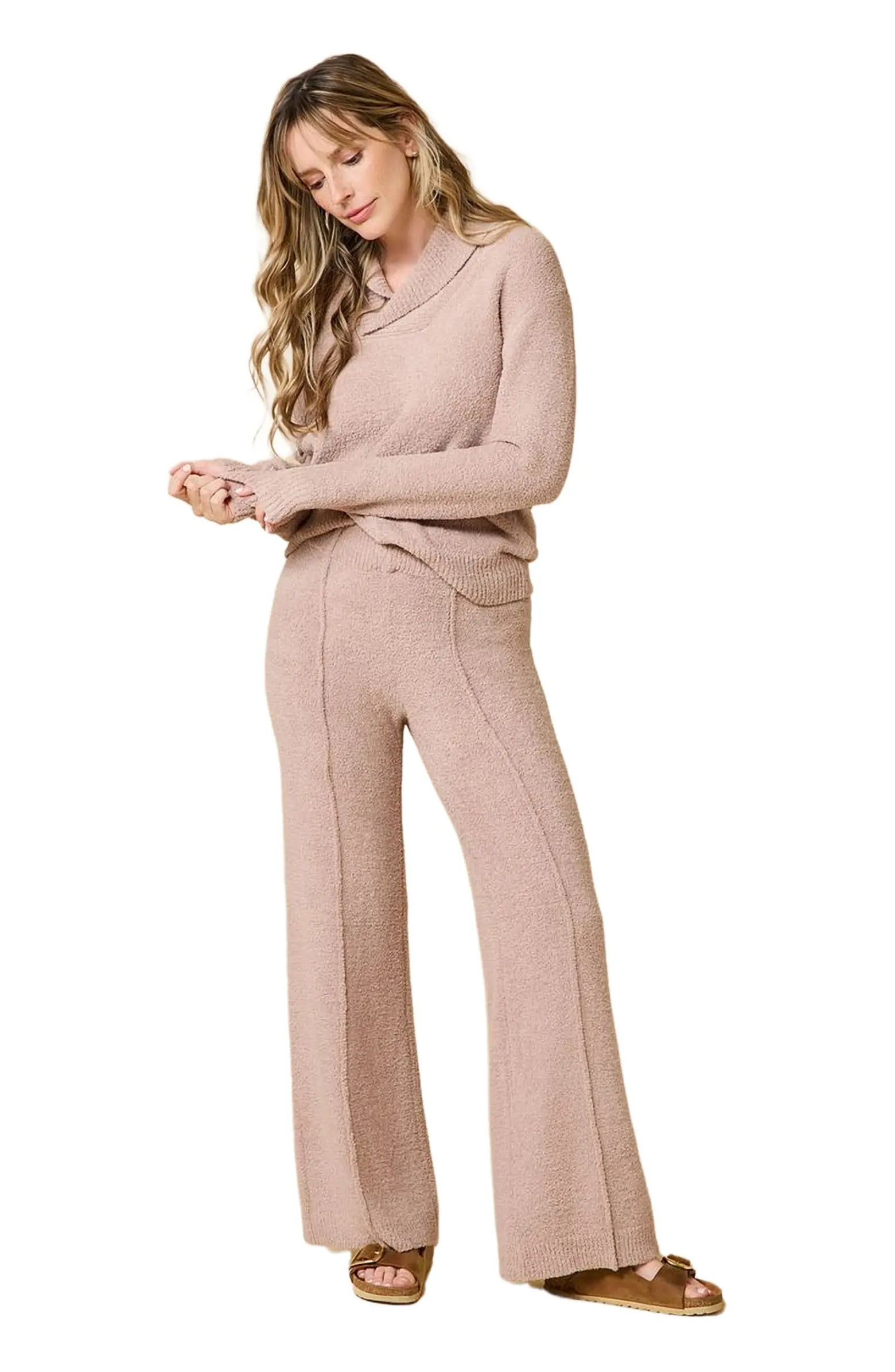 Ultra-Marshmallow Shawl Collar with Pintuck Pant | Nordstrom