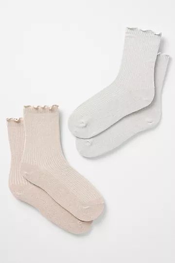 Set of Two Ribbed Cozy Socks | Anthropologie (US)
