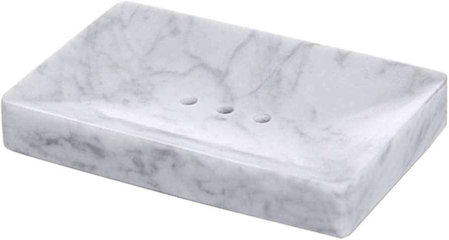 StonePlus Natural Smooth Real Marble Soap Dish/Facial Sponge Holder/Bathroom Makeup Sponge Tray w... | Amazon (US)
