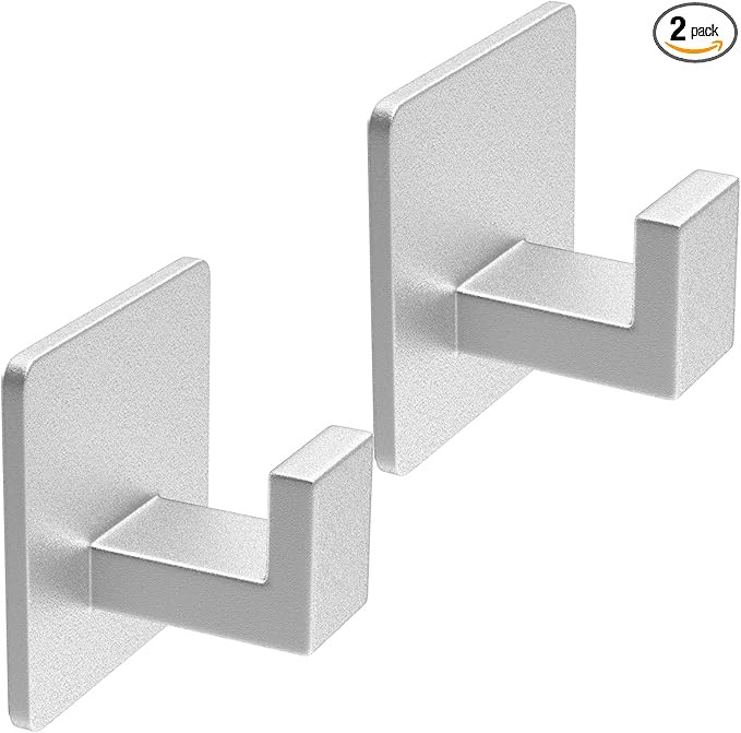 VAEHOLD Adhesive Towel Hooks, Heavy Duty Wall Hooks Aluminum Black Hooks for Hanging Coat, Hat, T... | Amazon (US)