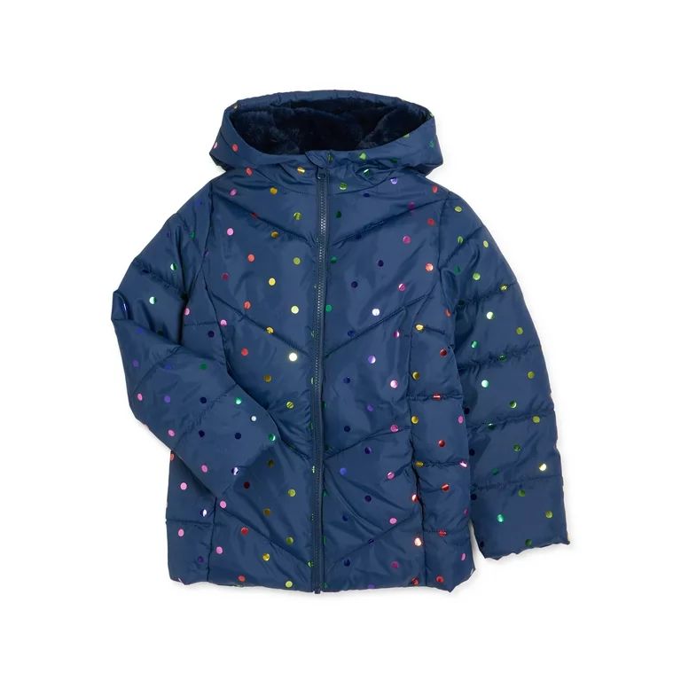 Swiss Tech Girls Winter Puffer Jacket with Hood, Sizes 4-18 & Plus | Walmart (US)