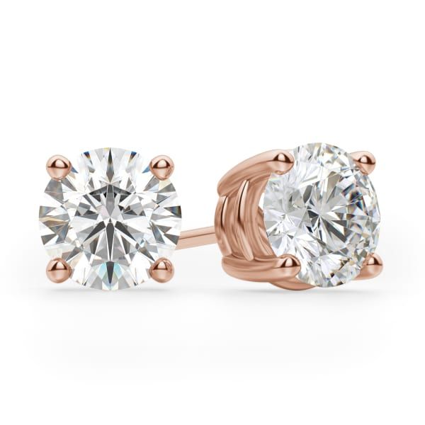 Round Cut Stud Earrings Basket Set | Diamond Nexus | Diamond Nexus