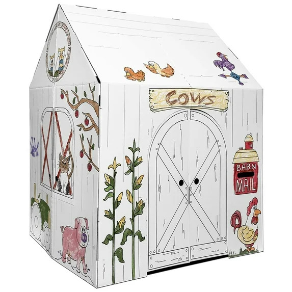 Easy Playhouse Barn - Kids Art & Craft for Indoor & Outdoor Fun, Color Favorite Farm Animals – ... | Walmart (US)