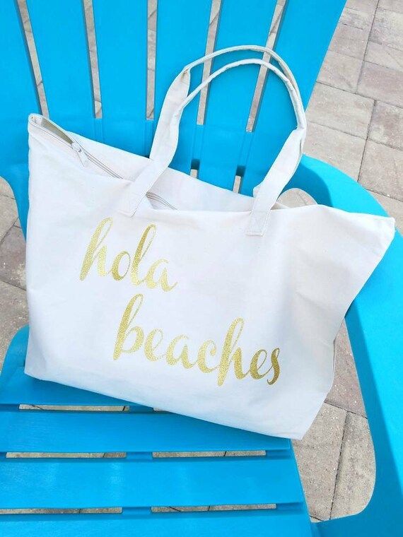 Hola Beaches Tote Bag (beach/yoga/vacation bag) | Etsy (US)