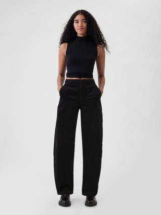 High Rise Corduroy Tapered Ankle Trousers | Gap (CA)