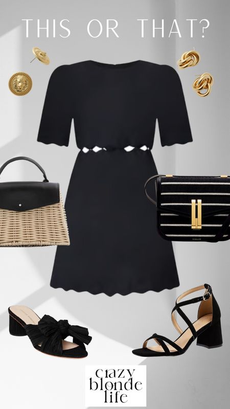 Two different ways to style a black flare dress! Which side would you pick? 

#LTKSeasonal #LTKStyleTip