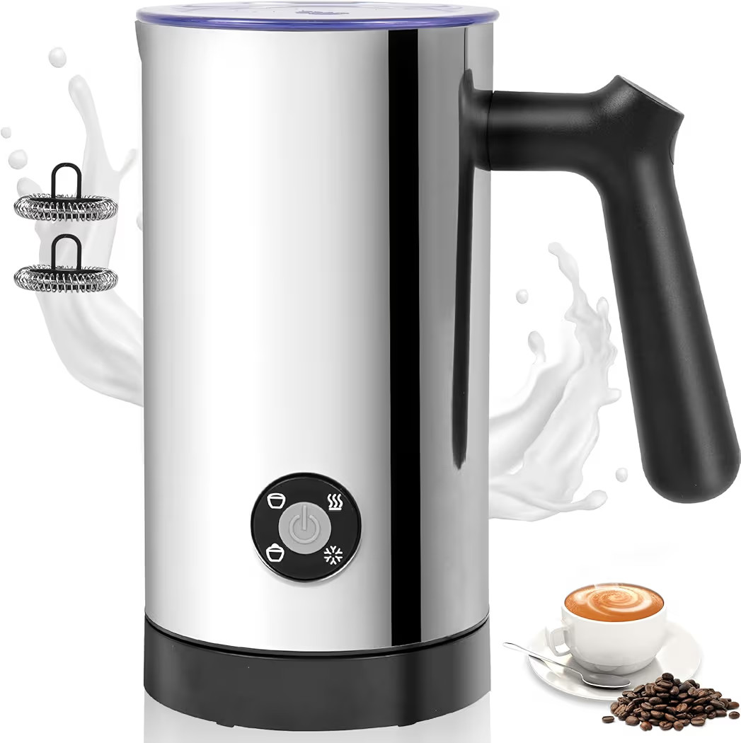 Milk Frother, 4-in-1 Milk Frother and Steamer, 10.6oz Electric Milk Steamer, Automatic Cold and H... | Amazon (US)